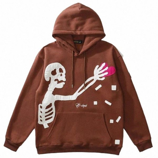 

men's hoodies & sweatshirts men's hoodies & sweatshirts hip hop hoodie sweatshirt men women streetwear cartoons skeleton graphic p, Black