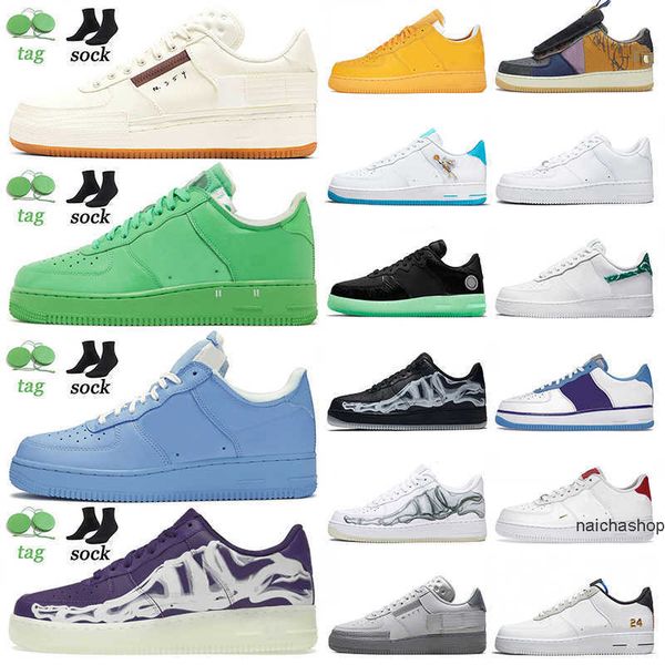 

2022 n.354 low skate shoes sail gum light green spark mca university blue purple skeleton halloween air''forces1''af1s c