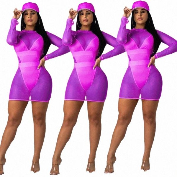 

women's tracksuits women's tracksuits zaggin 2022 autumn women solid sleeveless bodysuits with o-neck full sleeve mesh dress sets, Gray
