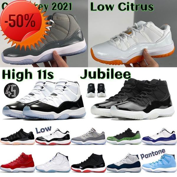 

boots basketball shoes cool grey men high 11 11s sneakers bred jubilee 25th anniversary concord low legend blue citrus og mens sports traine, Black