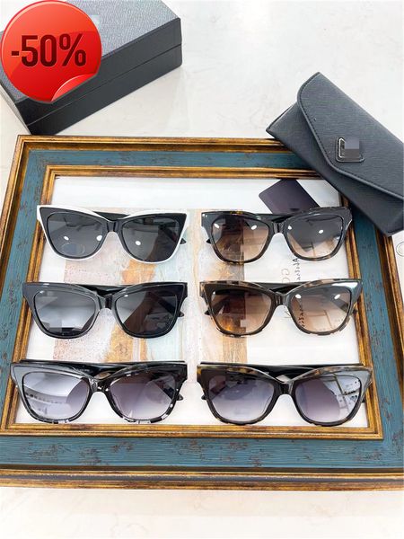 

designer sunglasses 22ss new p cat's eye sunglass spr 23x-fins net red same men's and women's personalized, White;black