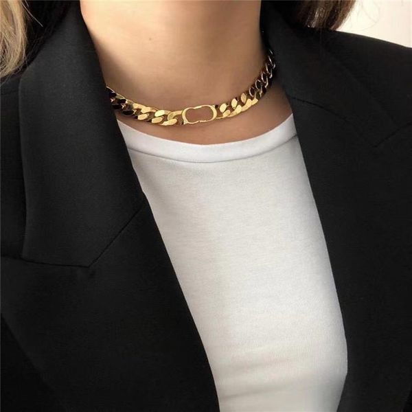 

fashion gold cuban link chain bracelet choker necklace for women lovers gift designer jewelry233u, Black