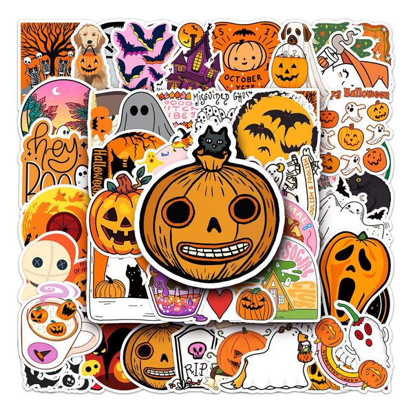 

50pcs horror halloween stickers pack for diy lapluggage toys motorcycle notebook guitar fridge water bottle sticker decals