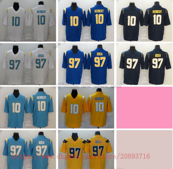 

movie college football wear jerseys stitched 10 justinherbert 97 joeybosa breathable sport man, Black