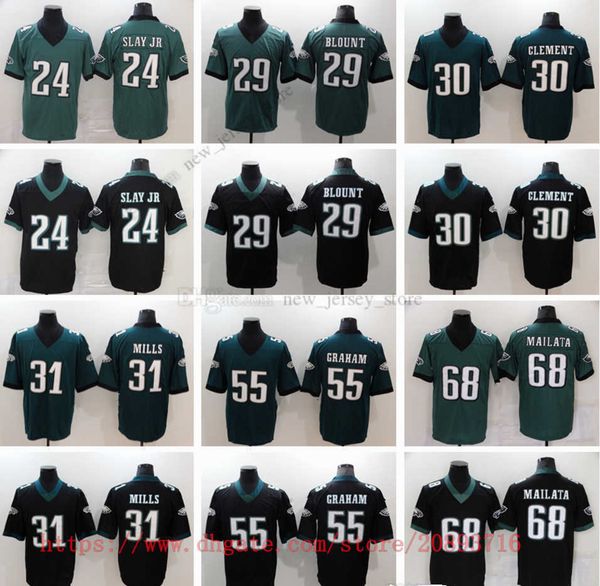

movie college football wear jerseys stitched 24 dariusslay 29 avontemaddox 30clement 55 brandongraham 62 jasonkelce jersey breathable sport, Black