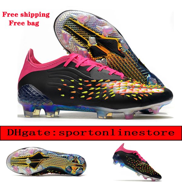 

send with bag mens soccer boots predcopx x speedflow fg core black solar red football cleats outdoor shoes scarpe da calcio firm ground