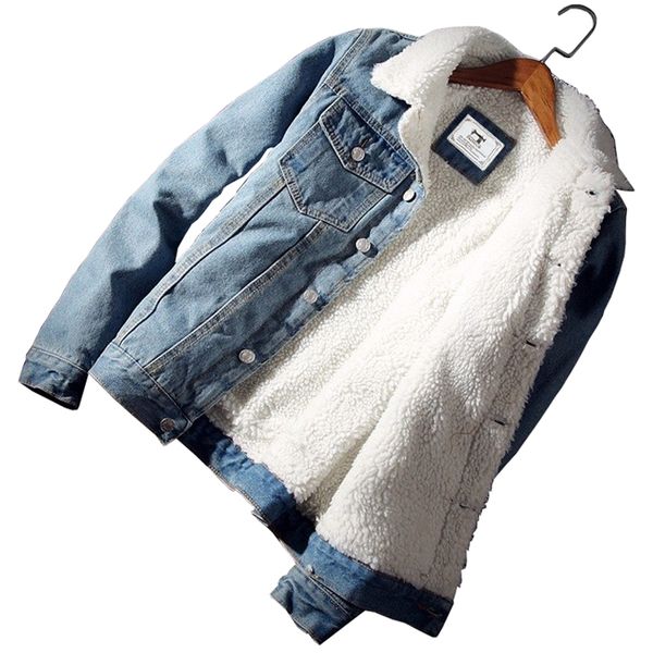 

men s jackets wholesale plus size 6xl trendy warm fleece thick denim winter fashion mens jean coat outwear male cowboy 220909, Black;brown
