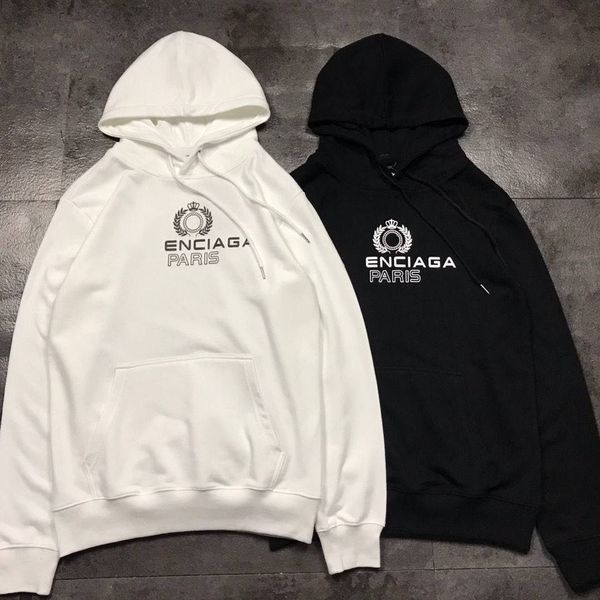 

designer hoodie luxury high street double-b wheat ear letter printed lovers' terry balanciagas autumn and winter, Black