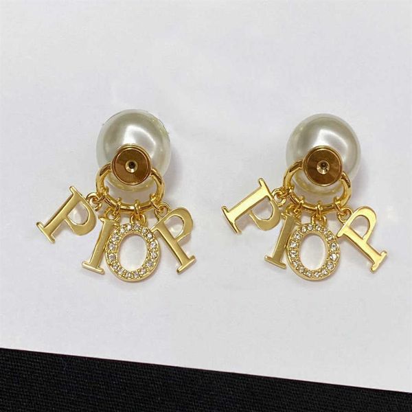 

fashion pearl stud lady earrings women for party wedding lovers gift engagement jewelry with box246u, Golden;silver