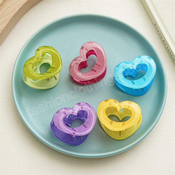 

fashion small candy color heart clamps sweet small hair clip hairpin barrettes for women girl accessories headwear, Slivery;white