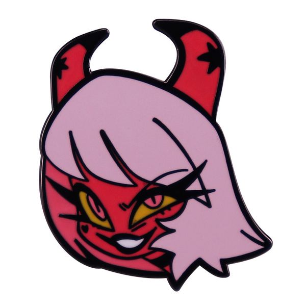 

other fashion accessories hazbin l antagonist extremely evil boss veronica mede pin badge american internet cartoon metal pins, Silver