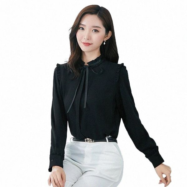 

women's blouses & shirts fashion womens and blouses plus size chiffon blouse shirt bow collar office long sleeve women shirts women&#0, White