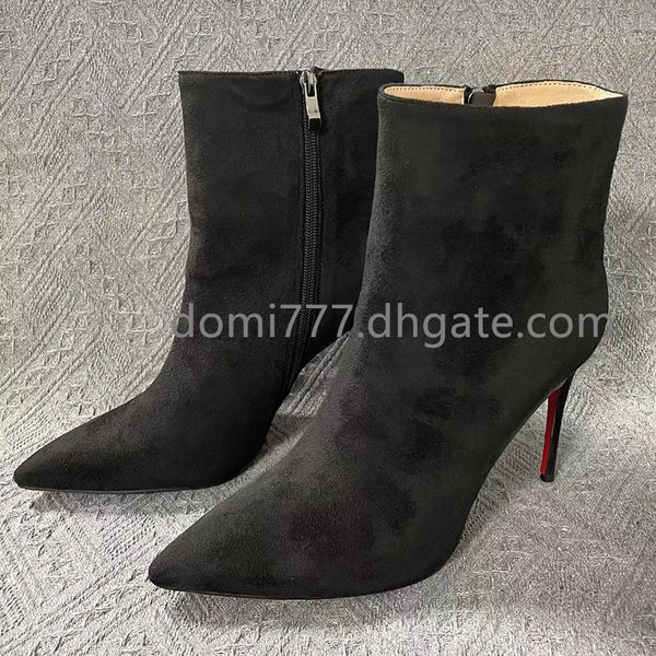 

premium fashion women's suede high-heeled boots for women black high heels eu 35-45