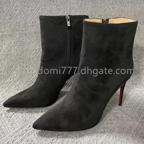 

Premium Fashion Women's Suede High-heeled Boots for Women Black High Heels EU 35-45