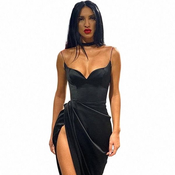 

casual dresses casual dresses straps black backless midi gown party club sling sleeveless bodycon split dress vestidos solid f1i9#, Black;gray