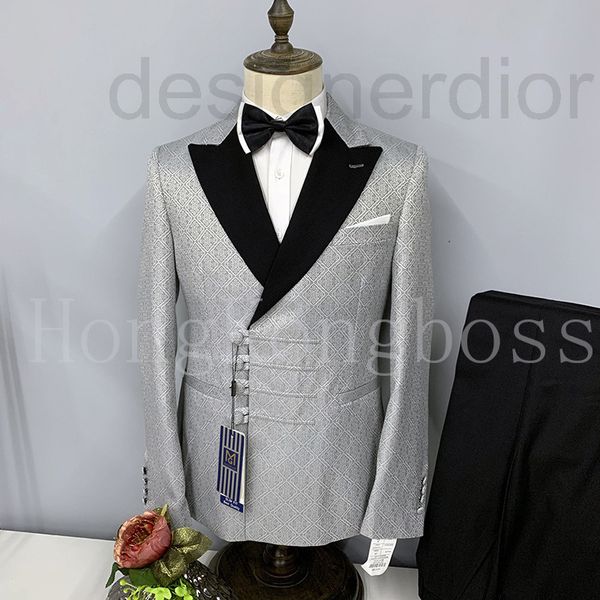 

men's suits & blazers designer suit two-piece with lapel collar slim fit banquet dark pattern new 2021 22i7, White;black