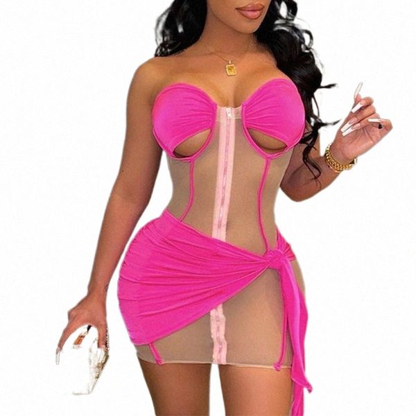 

casual dresses casual dresses women summer dress 2022 patchwork see-through strapless off-shoulder zipper-open tight mini for ladies rose re, Black;gray