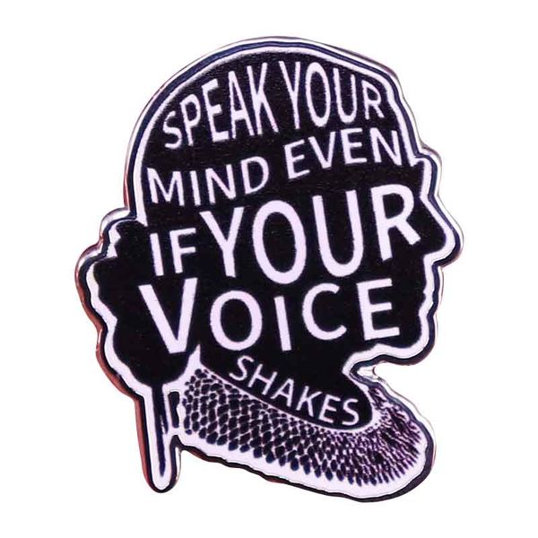 

other fashion accessories speak your mind even if your voice shakes feminism brooches for clothing lapel pins enamel pin brooch backpacks de, Silver