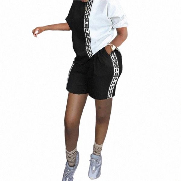 

women's tracksuits women's tracksuits tracksuit female printing pocket women loungewear set spring autumn o-neck short sleeve penc, Gray