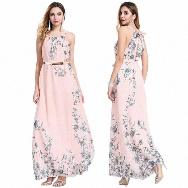 

casual dresses casual dresses 2022 womens summer chiffon dress ladies party evening beach long sleeveless floral 72qv#, Black;gray