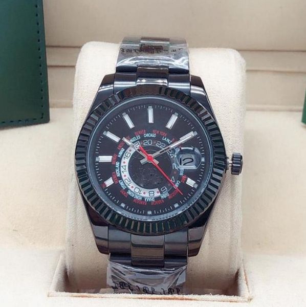 

automatic mechanical wristwatch men's 42mm stainless steel watchband tape watchband sports waterproof luminous watch, Slivery;brown