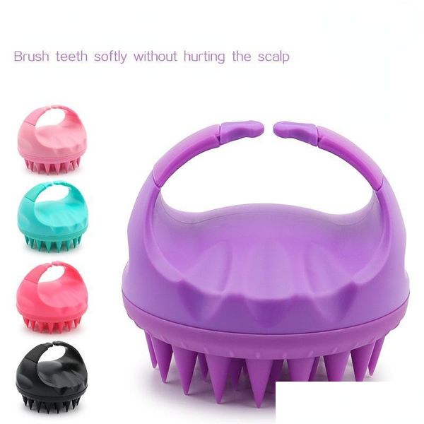 

hair brushes hair brushes sile head body scalp mas brush comb shampoo washing shower bath spa slimming combhair drop delivery 2021 pr dhaak, Silver