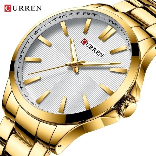 

wristwatches mens watches brand luxury stainless steel band watch for men curren wristwatch fashion business quartz clock man waterproof 220, Slivery;brown