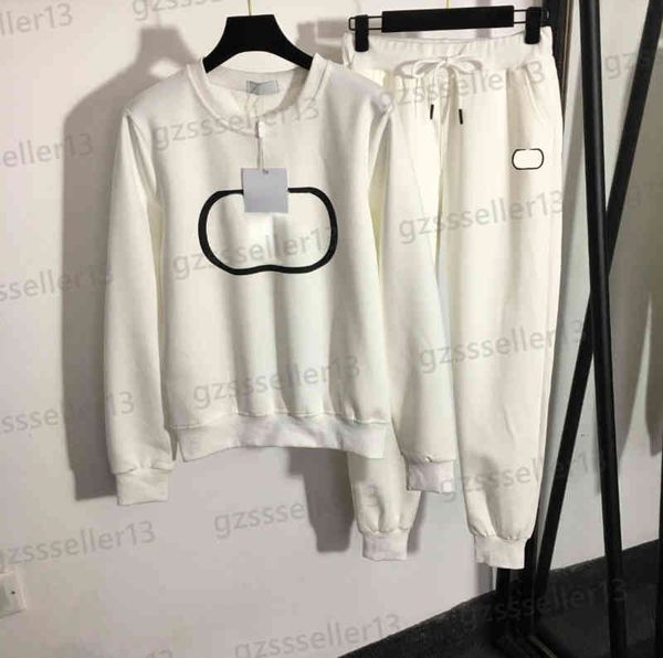 

jogging suit designer womens tracksuits letter logo print two piece set round neck long sleeve sweater and casual trousers suit size s-xl, Gray