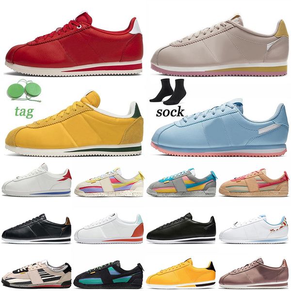 

union la x cortez women men casual shoes classic triple black all white smoke grey lemon frost forrest gump nylon runners jogging outdoors t, White;red