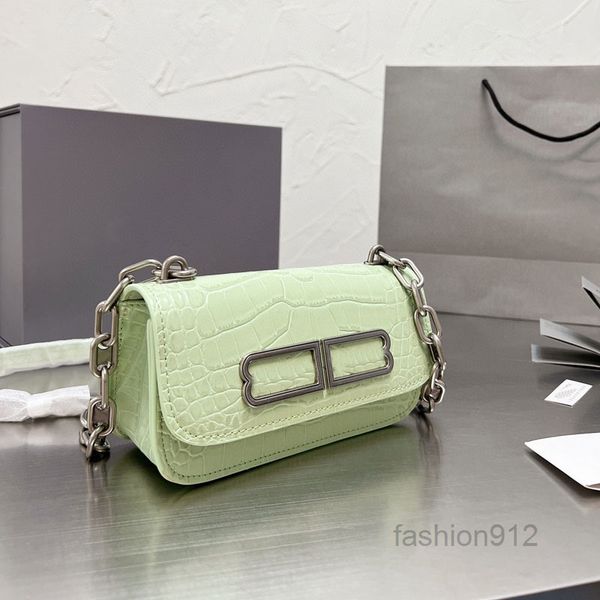 

evening bags mini heavy chain crossbody bags women alligator candy bag shouder bags flap clutch purse genuine leather fashion double letter