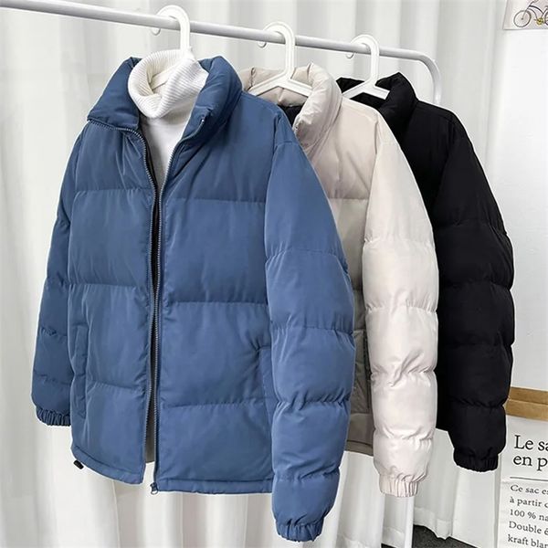 

mens down parkas winter jacket men parkas thicken warm coat mens solid stand collar jackets male parka coats brand clothing streetwear outwe, Black