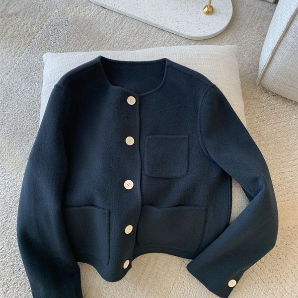 

womens jackets women fashion round neck dark green jacket 0903 220912, Black;brown