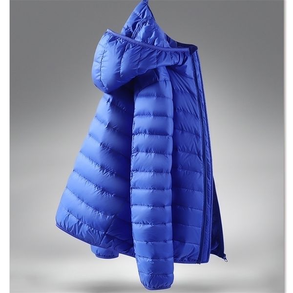 

mens down parkas winter fashion brand ultra light duck down jacket mens korean streetwear feather coats hooded down jacket warm men clothes, Black