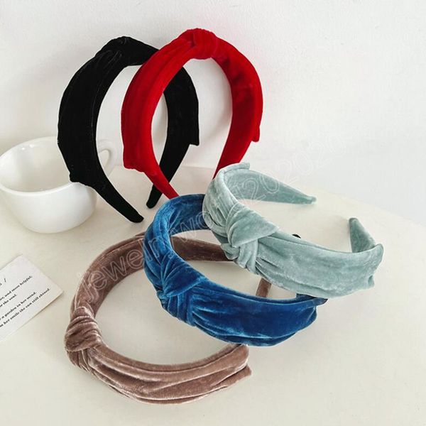 

fashion women headband autumn winter plush hairband solid color headwear girls hair accessories, Silver