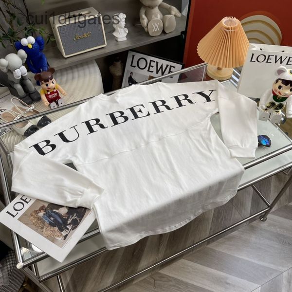 

2022 brand burb hoodies price correct high version autumn and winter new back printed sweater round neck loose, Black