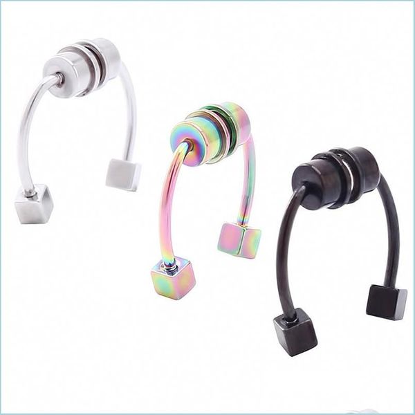 

other see pic stainless steel nose ring u-shaped non-porous jewelry false magnetic septum clip ringsee drop delivery 2021 body yummyje dhzap, Slivery;golden