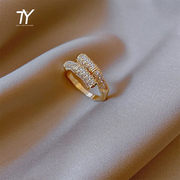 

2021 design luxury bamboo skeleton gold color open rings for woman new goth jewelry korean fashion party girl's unusual ring set, Silver