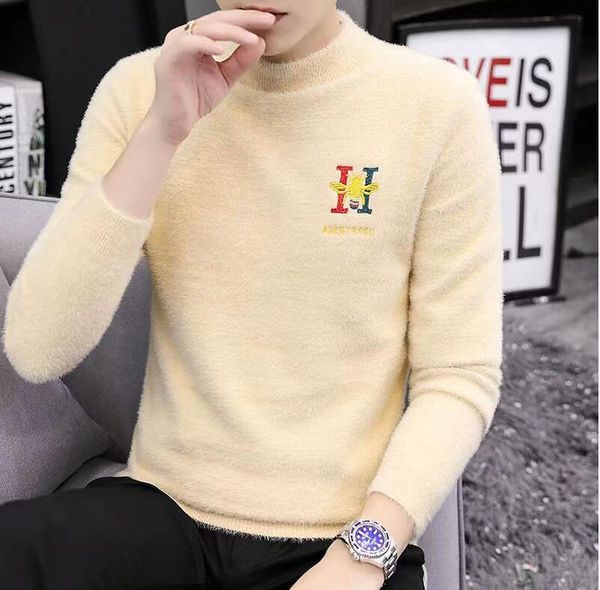 

men sweaters luxury new fashion brand knit pullover knitted sweater crew neck designer streetwear casual jumper men clothes, White;black