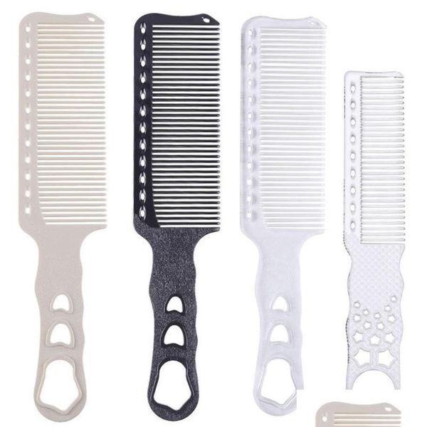 

hair brushes 1pc professional resin material hair clipper comb for men anti-static barber cutting hairdressing flat combs2544 drop de dhcpq, Silver