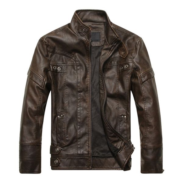 

men's leather faux arrive brand motorcycle leather jacket men men's jackets jaqueta de couro masculina mens coats 220912, Black