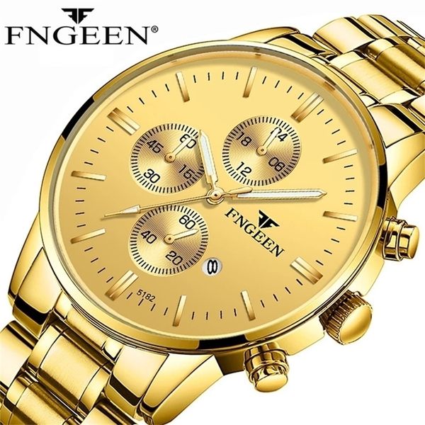 

wristwatches golden men watch fashion sport mens watches brand luxury waterproof stainless steel quartz clock date relogio masculino 220912, Slivery;brown
