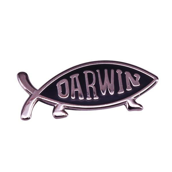 

other fashion accessories lovely darwin fish enamel pin species origin evolution perfect gift for naturalist, Silver