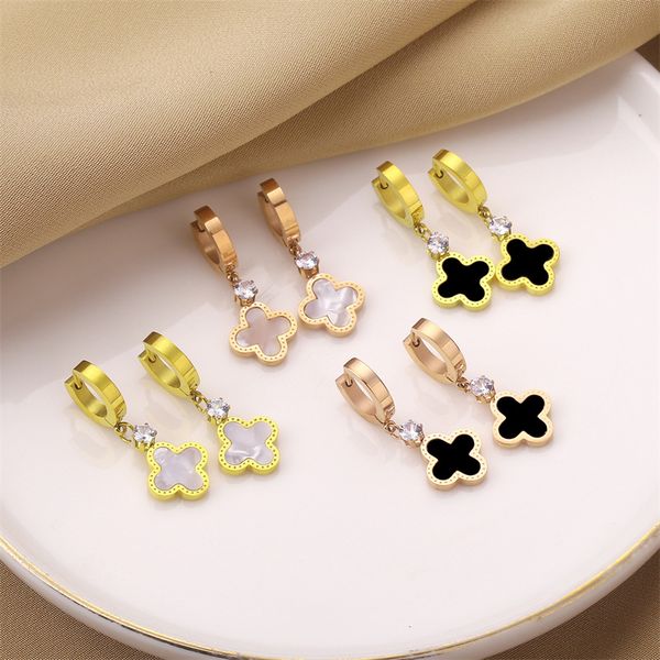 

luxury 4 leaf clover charm earring good lucky earrings for women gift, Golden