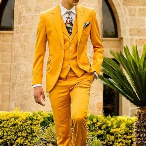

men's suits blazers mustard yellow fashion men's slim fit custom suits men business prom wedding suits 3 pieces set traje hombre j, White;black