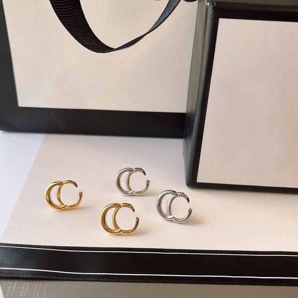 

luxury designers double letters g stud geometric famous women crystal rhinestone pearl earring wedding party jewerlry 2 pairs gift, Golden;silver