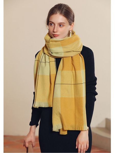 

scarves plaid scarf women s winter imitation cashmere shawl fashion thickening warm pashminas para mujer 220912, Blue;gray