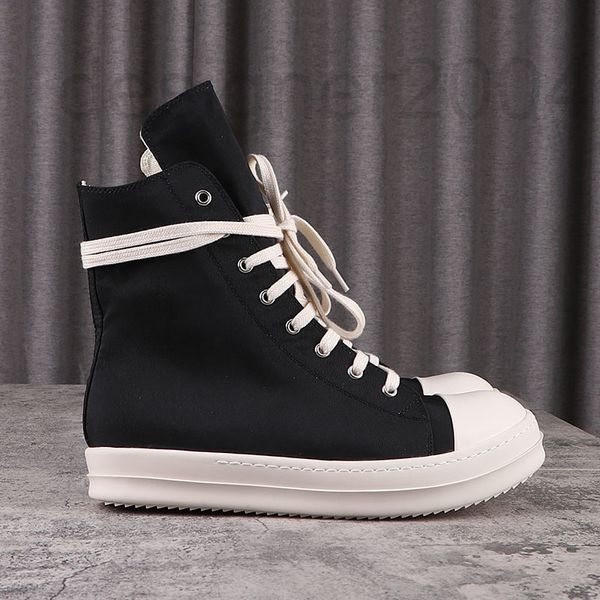 

boots designer ro shoes men's winter autumn new spring and classic high canvas milk fragrance thick bottom tide satin panel women lgxw, Black