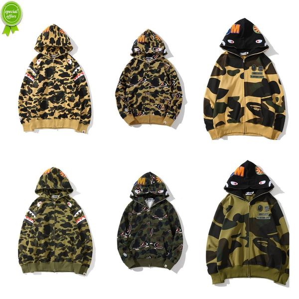 

designer luxury hoodies sweatshirts men bap trend head hooded zipper sweater, Black