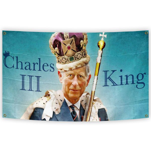 

union jack flag king charles iii our new king to be flags 3x5 ft long live the king souvenir banner