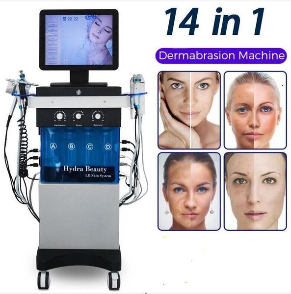 

11 in 1 hydro microdermabrasion bio lifting hydro dermabrasion peeling skin cleaning wrinkle acne removal machine with pdt acne removal hydr